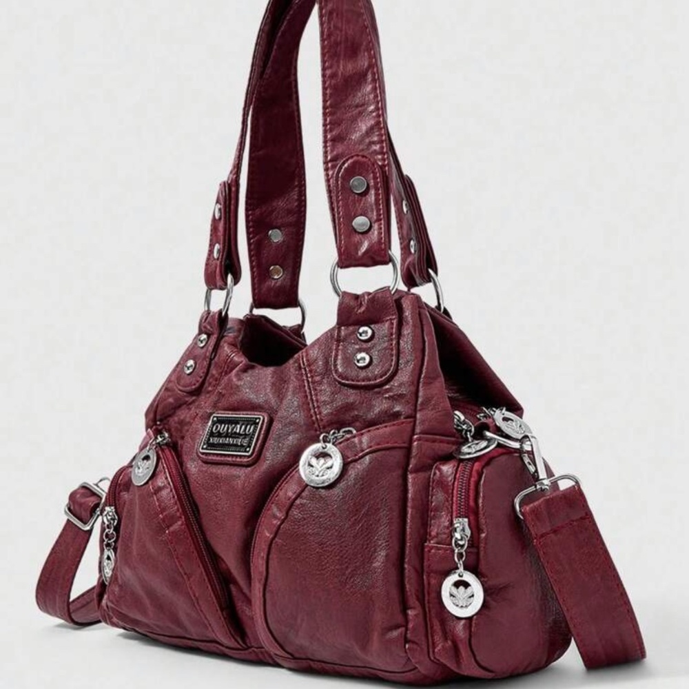 ROMWE Grunge Punk New Punk Rock Girl Shoulder Bag For Women, Dark Tote Purse
